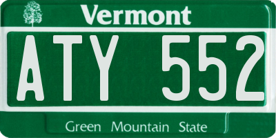 VT license plate ATY552
