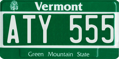 VT license plate ATY555