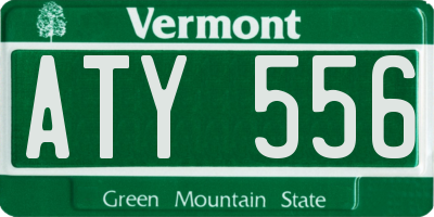 VT license plate ATY556