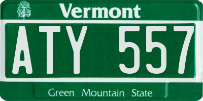 VT license plate ATY557