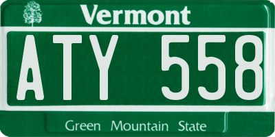 VT license plate ATY558