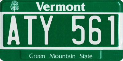 VT license plate ATY561