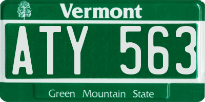 VT license plate ATY563