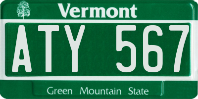 VT license plate ATY567