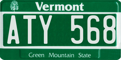 VT license plate ATY568