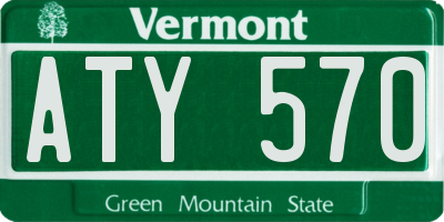 VT license plate ATY570