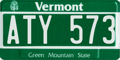 VT license plate ATY573