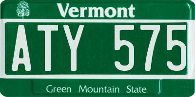 VT license plate ATY575
