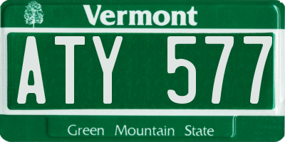 VT license plate ATY577