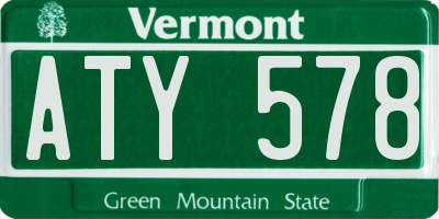 VT license plate ATY578