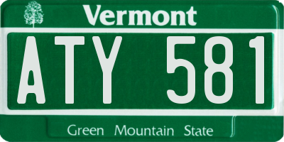 VT license plate ATY581