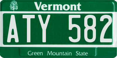 VT license plate ATY582