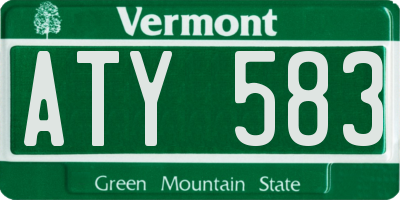 VT license plate ATY583