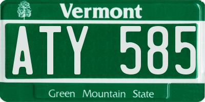 VT license plate ATY585