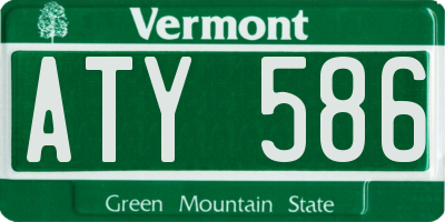 VT license plate ATY586