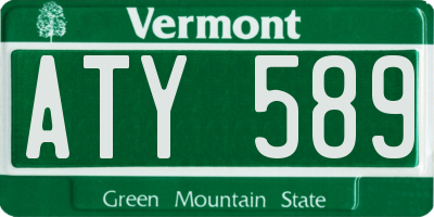 VT license plate ATY589
