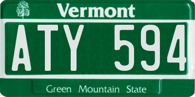 VT license plate ATY594
