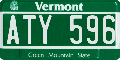VT license plate ATY596