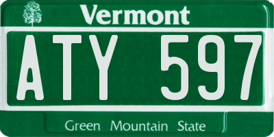 VT license plate ATY597