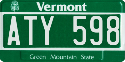VT license plate ATY598