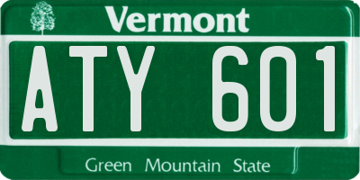 VT license plate ATY601