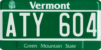VT license plate ATY604