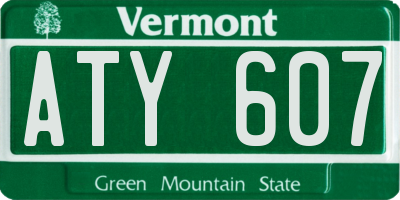 VT license plate ATY607