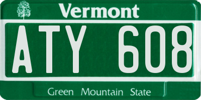 VT license plate ATY608