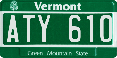 VT license plate ATY610
