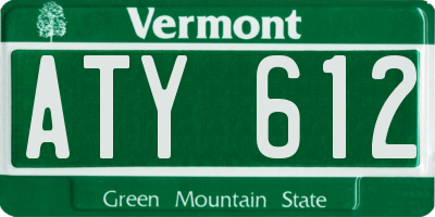VT license plate ATY612