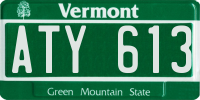 VT license plate ATY613