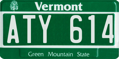 VT license plate ATY614