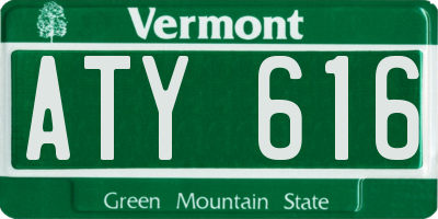 VT license plate ATY616