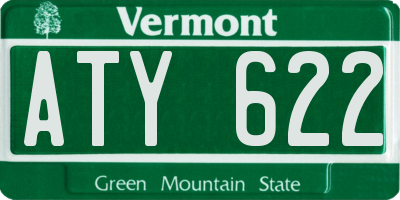 VT license plate ATY622