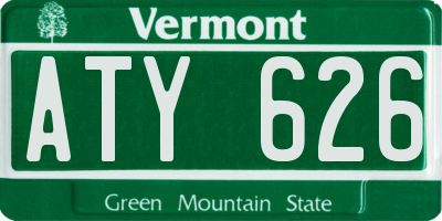 VT license plate ATY626