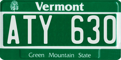 VT license plate ATY630
