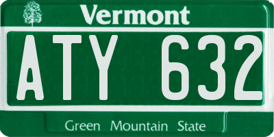 VT license plate ATY632