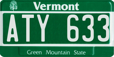 VT license plate ATY633