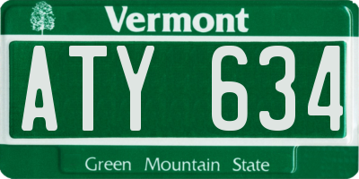 VT license plate ATY634
