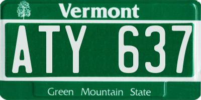 VT license plate ATY637