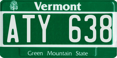 VT license plate ATY638