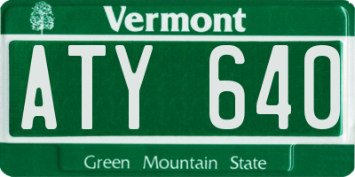 VT license plate ATY640