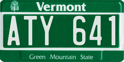 VT license plate ATY641