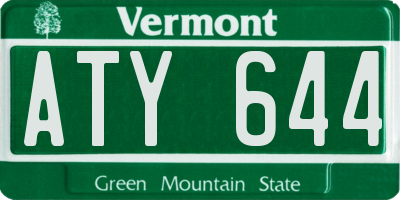 VT license plate ATY644