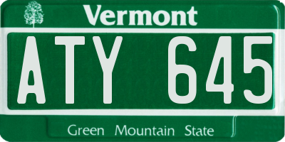 VT license plate ATY645