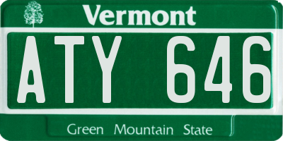VT license plate ATY646