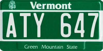 VT license plate ATY647