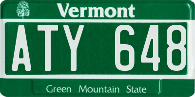 VT license plate ATY648