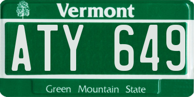 VT license plate ATY649