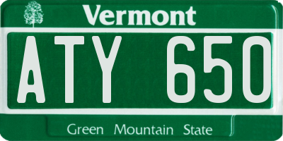 VT license plate ATY650